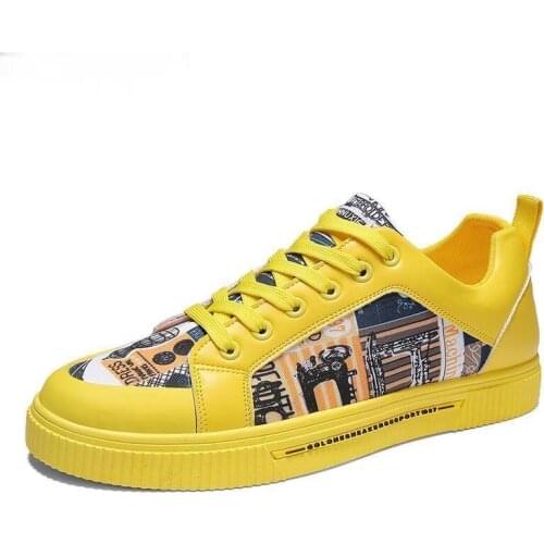 Women Shoes 2021 Fashion Graffiti PU Flat with Sneakers Spring/Autumn Casual Women Shoes Plus Size Colorful White Shoes