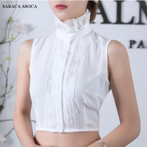 Ladies Sweater Detachable Fake Collars Womens Plus Size Lace Standing Fake White Shirt Collar Girls A383