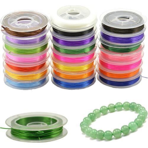 1Pc 10 Colorful 0.5MM Crystal String Beads Line Beaded Beading Wire DIY Beads For Jewelry 10M Rubber Elastic Thread