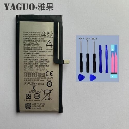 100% New Original HE333 3260mAh Battery HE 333 For Nokia 8 Sirocco Nokia8 N8 Batteries Mobile Phone + Tool Kits