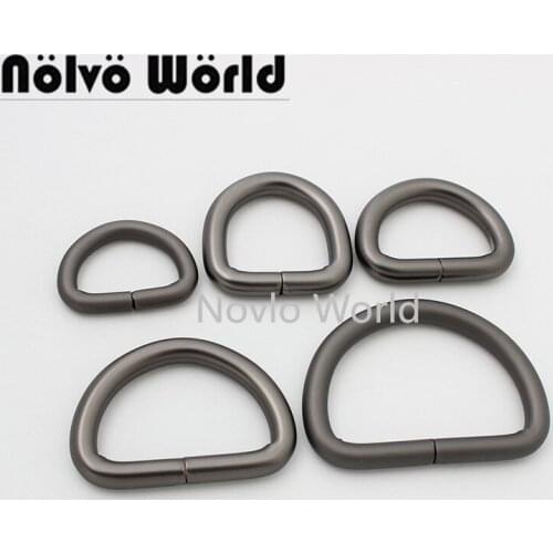 Nolvo World 5-20-100pcs inner 24.7*16.6mm matte gunmetal metal D ring opened buckle,1 inch D buckle hardware accessories