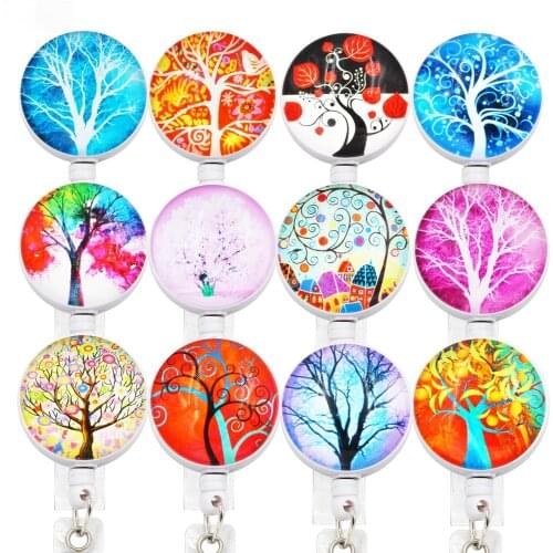 3D Tree ID Retractable Badge Holder with Alligator Clip Retractable Cord ID Card Holder Badge Doctor Nurse Accessories