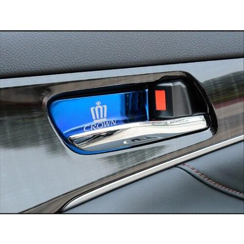 Car Interior Door Handle Ornament for Toyota Crown Stainless Steel Accessories Car Styling 4pcs
