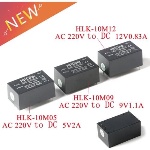 5Pcs HLK-10M05 HLK-10M12 AC-DC isolated switching power supply module 220v 5V/ 10W 2A step down power supply module 4PIN