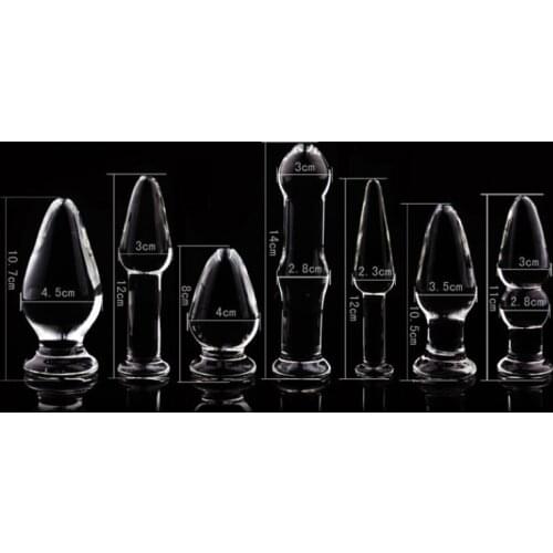 7pcs/set Erotic toys gay Glass anal plug Adult products games Transparent glass ass toys onal 18 plus toys for two BDSM onal ass