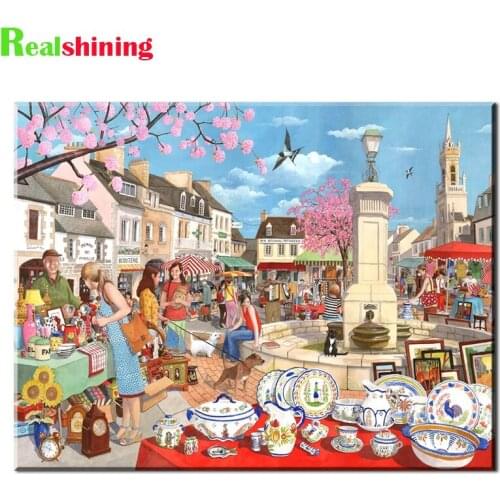 Italian Market 5D DIY Diamond Painting Full Square/Round Drill 5D Diamond Embroidery Netherlands street Home Decoration,N2191