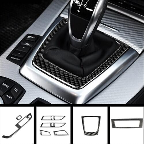 Car Styling Console Frame Decoration Cover Stickers For BMW Z4 E89 2009-2015 Carbon Fiber Gear Shift Trim Interior Accessories