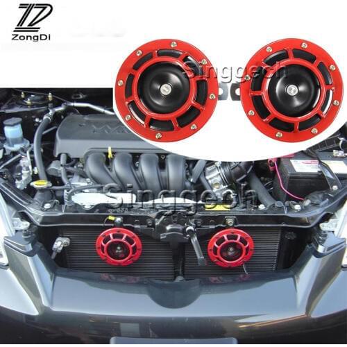 ZD 2X Car styling For Audi A4 B7 B5 A6 C6 Q5 TT Honda Civic 2006-2011 Fit Accord CRV Air Red Horn alarm loudspeaker Blast Tone