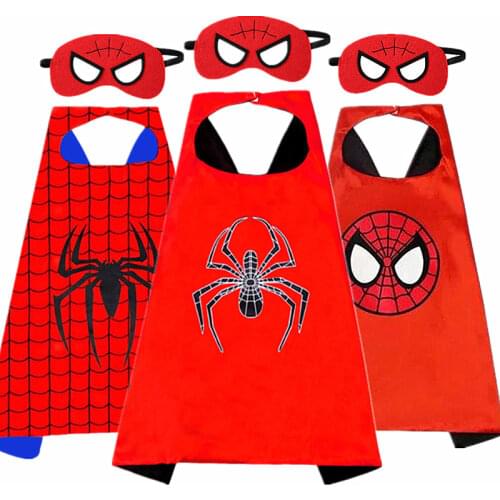 Child Spiderman/Iron Man/Hulk/Captain America Superhero Cloak Cosplay Set Kids Halloween/Carnival Avengers Mask Cloak Party Gift