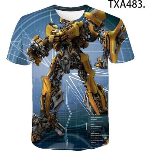 3D Printed T-Shirts Transformers Summer Short Sleeve Boy Girl Kids Fashion Streetwear Men Women Children Casual Cotton Tops Tee