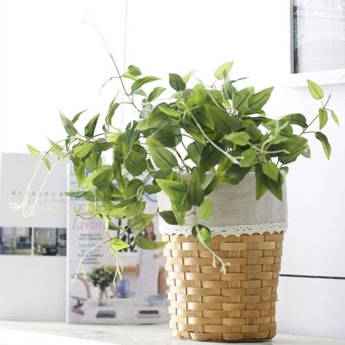 Artificial clematis leaves plant green leaves silk acacia green wicker DIY wedding home hotel office decoration
