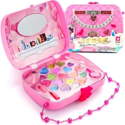 Girl Makeup Box Toy Play House Simulation Cosmetic Bag Set Pretend Game Beauty Salon Toy Makeup Tool Girl Heart Cute Toy