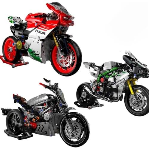 Creator Kawasaki Ninja Ducati Diavel Motorcycle Racing Sports Building Blocks Kits Bricks Classic Model Kids Toys For Child Gift