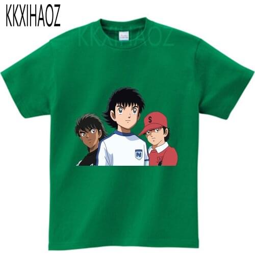 Summer Anime Captain Tsubasa T Shirt Children Leisure Short Sleeve T Shirt Boy Football Motion T-shirts For Boys Girls 3T-9T