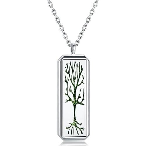 Tree Of Life Aroma Locket Pendant Jewelry Stainless Steel Fashion Aromatherapy Perfume Essential Oil Locket Necklace New