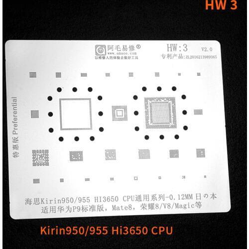 IC Chip BGA Reballing Soldering Stencil Kit for Huawei P9 Mate8 Honor 8 V8 Kirin950 HI 3650 CPU Solder Tin Planting Template
