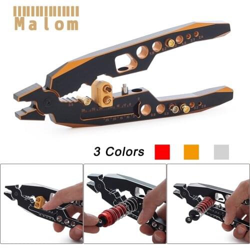 RC Car Multi-function Shock Absorber Pliers Rod End Ball Clamp Bullet Banana T Plug Tool for 1/8 1/10 Model Assembly TRX4 SCX10
