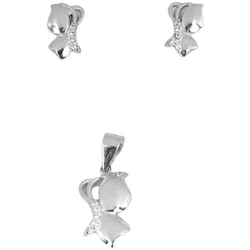 Set heart Silver 925, finished in rhodium brand OSNOR