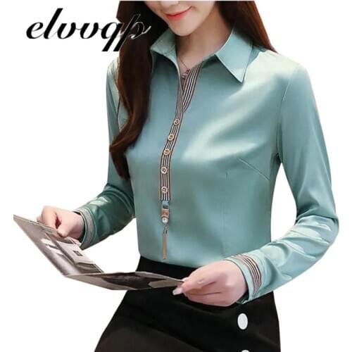 New Women Chiffon Blouse Shirt Fashion Striped Long Sleeve Women Elegant Office Work Shirts Fashion Womens Tops And Blouses