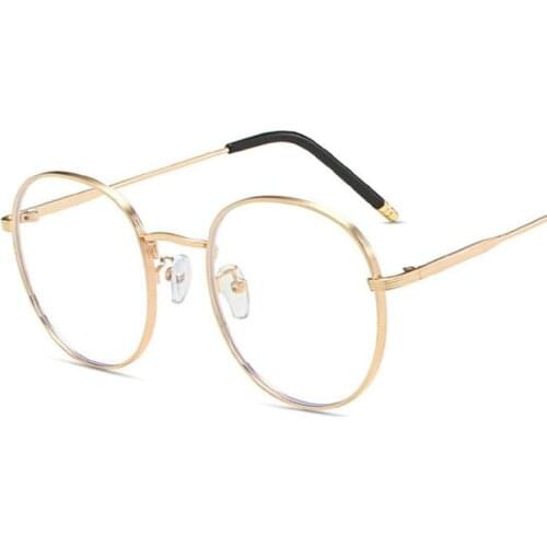 Women Classic Pilot Glasses Frame Clear Optical Eyeglasses Transparent Lens Metal Eyewear Unisex Fashion Brand Design Spectacle