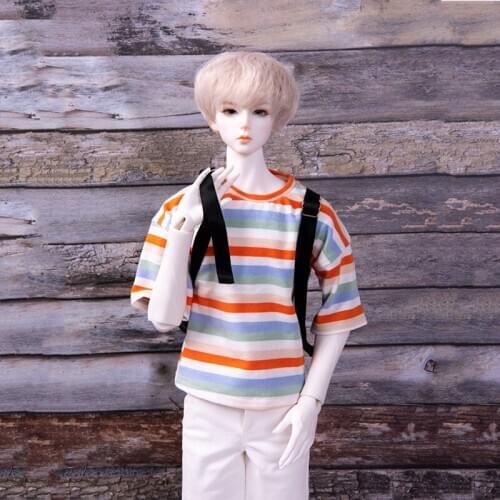 BJD Doll clothes suitable for 1-3 1-4 uncle size fashion stripe short-sleeved doll accessories