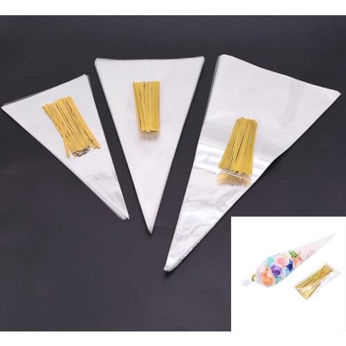 50pcs/lot DIY Candy Bags Clear Plastic Bag Cellophane Gift Bag for Home Wedding Birthday Party Decoration Popcorn Packaging Bags