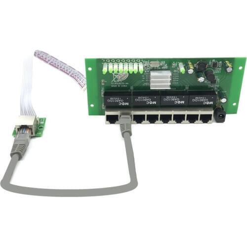 OEM PBC 8 Port Gigabit Ethernet Switch 8 Port met 8 pin way header 10/100/1000 m hub 8way power pin Pcb board OEM schroef gat