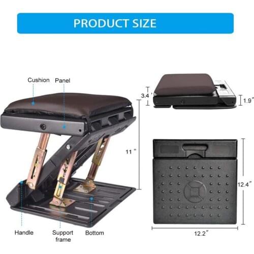 Height Adjustable Footrest With Removable Soft Foot Rest Pad Max-Load 120 Pound For Car Under Desk Home Train Adjustment 4-Level