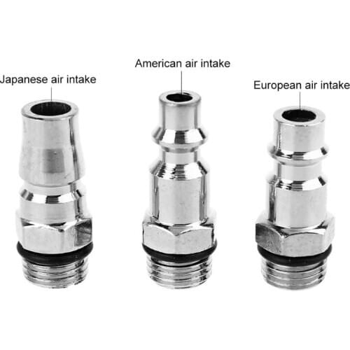 US JP EU Type Set 3PCS Heavy Duty Air Hose Fittings 1/4 NPT Tools Plug Compressor Quick Coupler