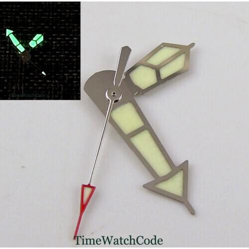 Super Luminous Watch Hands Parts Fit For NH35A NH36A 7s26 4r15 7009 SKX Automatic Movement Green Lume Stainless Steel