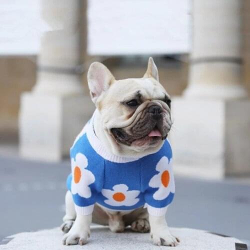 Warm Sweater Daisy Clothes For French Bulldog Small Winter Overalls For Dogs Pug Poodle Bichon Schnauzer Cat Outfit Coat Apparel