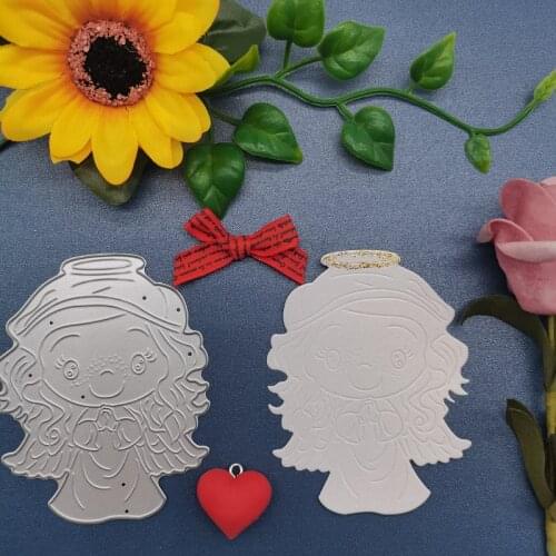 71*90mm Angel Baby Girl New Metal Cutting Dies and Stamps Stencil for DIY Scrapbooking Photo Album Embossing Paper Card