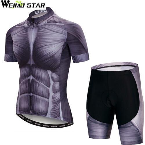 Weimostar 2018 pro team Cycling Jersey Set MTB Bike Clothing Maillot Ciclismo Summer Muscle Bicycle Wear Clothes Ropa Ciclismo