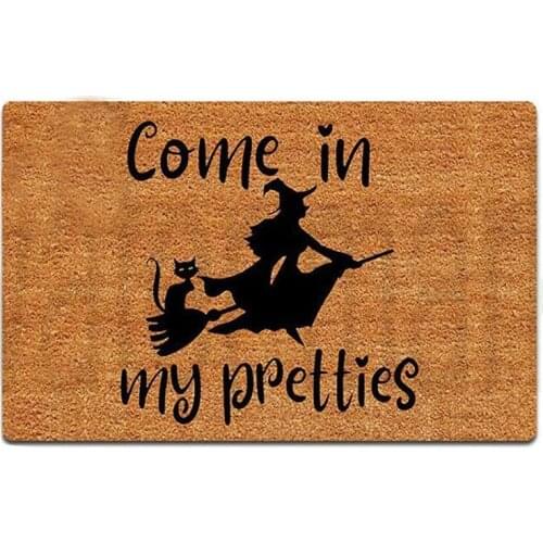Funny Front Door Mat Halloween Doormat Come in My Pretties Rubber Non Slip Backing Funny Doormat for Outdoor/Indoor Uses,Rug Mat