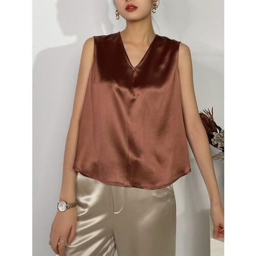 Oeuvrey Womens V Neck Sleeveless T-Shirt All-match Fashion Tank Tops