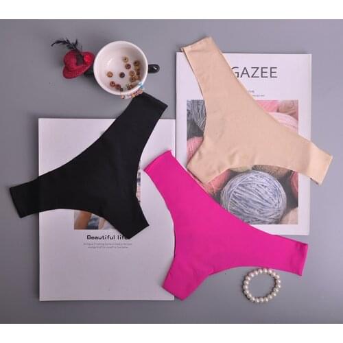 1PC Women Comfortable Lace G-String Sexy Underwear Soft Ice Cotton Ladies T-back Panties Lingerie Bikini Bottom Underwear