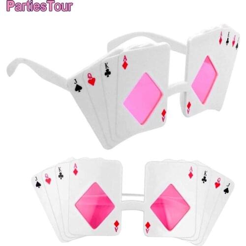 1pc Casino Theme Birthday Party Supplies Jack Queen King Ace Sunglasses 21th 26th 30th 40th Birthday Las Vegas Party Decorations