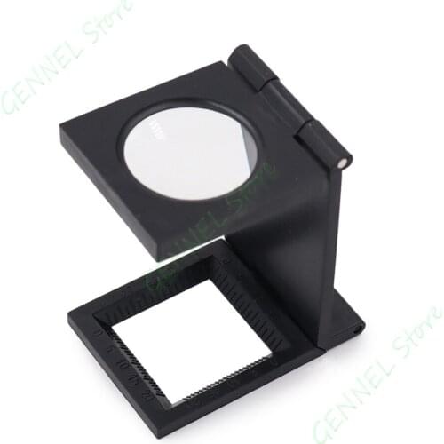 10pcs Foldable Plastic 10X Magnifying Magnifier Jewelry Fabric Scale Loupe Gift