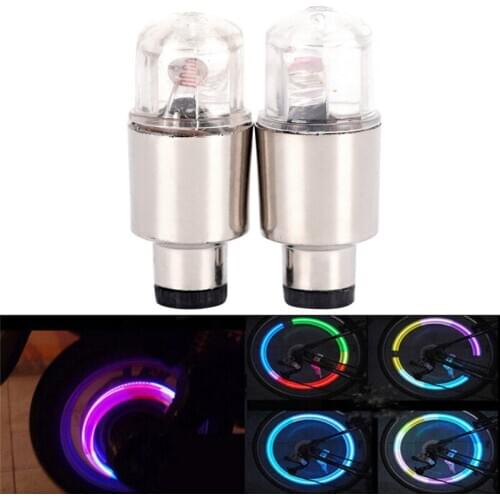 2PCS Neon LED Lamp Flash Tyre Wheel Valve Cap Light For Car Bicycle Motorcycle