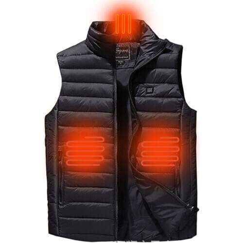 2020 New Heated Vest Winter Outdoor Men Electric Heated Jacket USB Heating Vest Winter Thermal Cloth Hiking Washable Waistcoat
