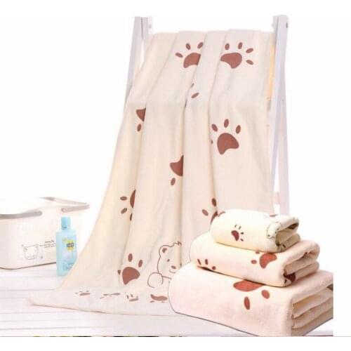 3PCS/Set All Seasons Cartoon Print Polyester Home Towels Set 3 Colors Baby Bath Towels Summer Blanket For Child