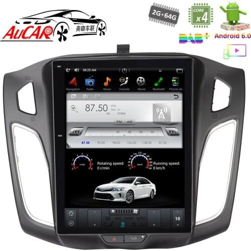 Tesla Style 10.4" for Ford Focus Car Radios GPS Navigation Multimedia System Audio Bluetooth Radio WIFI 4G Vertical Stereo IPS