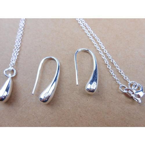 Free Shipping Fashion Silver colorFine Water Drop Necklace Earrings 2 sets of explosive jewelry wholesale