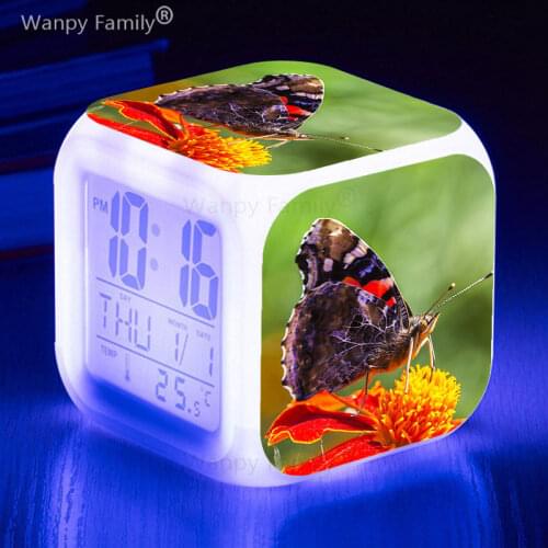 [Wanpy Family] Butterfly Digital Alarm Clock For Childrens Birthday Gift Multifunction Color Changing Alarm Clock