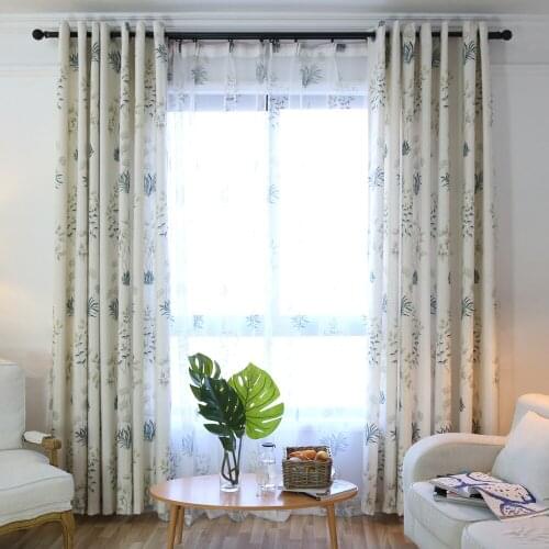 Fancy Printing Window Curtains Printed Linen Curtains for Bedroom Living Room Sheer Voile Curtains Window Drapes Customize