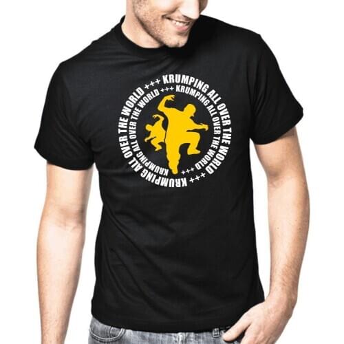 Unique Design Tops Tees Summer Mens casual print t shirt Krumping all over the world Club Krump Dance Music offensive T-shirt