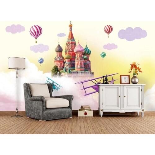Customized large-scale 3D mural wallpaper modern simple castle background wall decoration painting