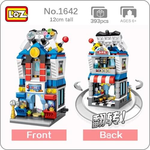 LOZ 1642 City Street Computer Video Game Room Shop Architecture 3D Model DIY Mini Blocks Bricks Building Toy for Children no Box