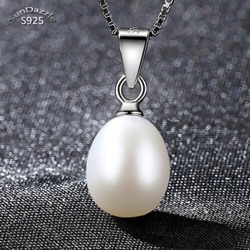 AAAA Genuine Natural Freshwater Pearl Real Pure Solid 925 Sterling Silver Pendant Women Jewelry Suspension Pendants No Chain