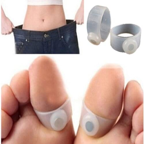 2pcs Magnetic Therapy Slimming Products Fast Lose Weight Burn Fat Reduce Fat Burn Body Silicone Foot Massage Magnetic Toe Rings